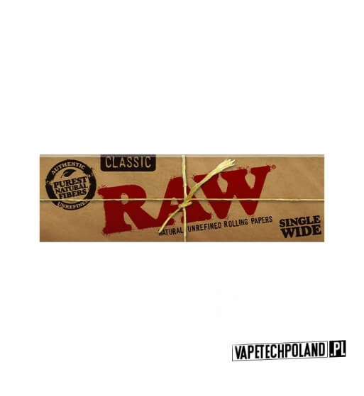 Bibułka RAW Single Wide  Bibułki Raw Classic Single Wide to naturalne bibułki zawierające mieszankę włókien niechlorowanych i ni