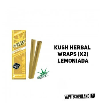 Kush Herbal Wraps x2 - Lemonade  Wolnopalące, aromatyzowane owijki papierosowe. Wykonane z kanadyjskich konopi.Zwinięte w specja