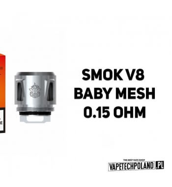Grzałka - Smok V8 Baby M2 - 0.15ohm  Grzałka - Smok V8 Baby M2 - 0.15ohm
Grzałka pasuję do następujących sprzętów:
- Smok Stick 