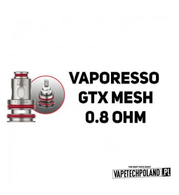 Grzałka - Vaporesso GTX mesh - 0.8ohm  Grzałka - Vaporesso GTX mesh - 0.8ohm
Grzałka pasuję do następujących sprzętów:
- Vapores