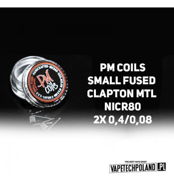 PM COILS - Small Fused Clapton MTL NICR80 - 2 x 0,4/0,08 - 2 szt.  Produkt PM COILS - grzałka SMALL FUSED CLAPTON MTL.
Zestaw za