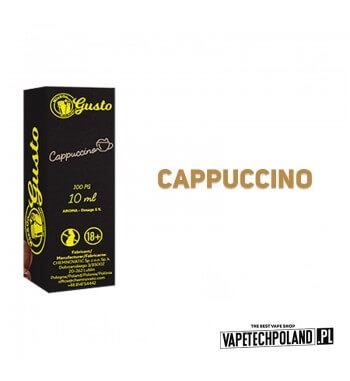 Aromat Gusto - Cappuccino 10ml  Aromat o smaku cappuccino.
 
Sugerowane dozowanie: 6%
Pojemność: 10ml 1