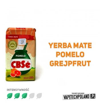 Yerba Mate CBSe - Pomelo Grejpfrut 500g  Yerba Mate CBSe Pomelo Grejpfrut:Yerba Mate o smaku grejpfrutowym. Smakowita CBSe wzbog