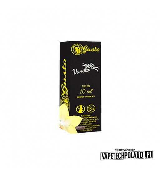Aromat Gusto - Vanilla 10ml  Aromat o smaku wanilii.
 
Sugerowane dozowanie: 6%
Pojemność: 10ml 1