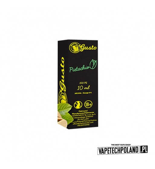 Aromat Gusto - Pistachio 10ml  Aromat o smaku pistacji.
 
Sugerowane dozowanie: 6%
Pojemność: 10ml 1