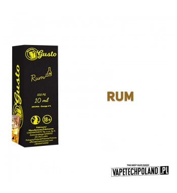 Aromat Gusto - Rum 10ml  Aromat o smaku rumu.
 
Sugerowane dozowanie: 6%
Pojemność: 10ml 2