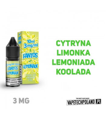 LIQUID FANTOS - LEMONADE FANTOS 10ML 3MG  Liquid Fantos Lemonade Fantos.
Zawartość nikotyny: 3MG
Pojemność: 10ml  
 2