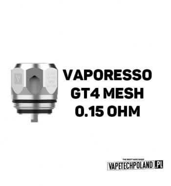Grzałka - Vaporesso GT4 Mesh - 0.15ohm  Grzałka - Vaporesso GT4 Mesh - 0.15ohm
Grzałka pasuję do następujących sprzętów:
- SKRR 