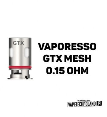 Grzałka - Vaporesso GTX mesh - 0.15ohm  Grzałka - Vaporesso GTX mesh - 0.15ohm
Grzałka pasuję do następujących sprzętów:
- Vapor