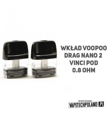 Wkład - Voopoo Drag Nano 2 / Vinci Pod / Q - 0.8ohm  Wymienny wkład do Voopoo Drag Nano 2 / Vinci Pod/ Q z grzałką. 
Grzałka: 0.